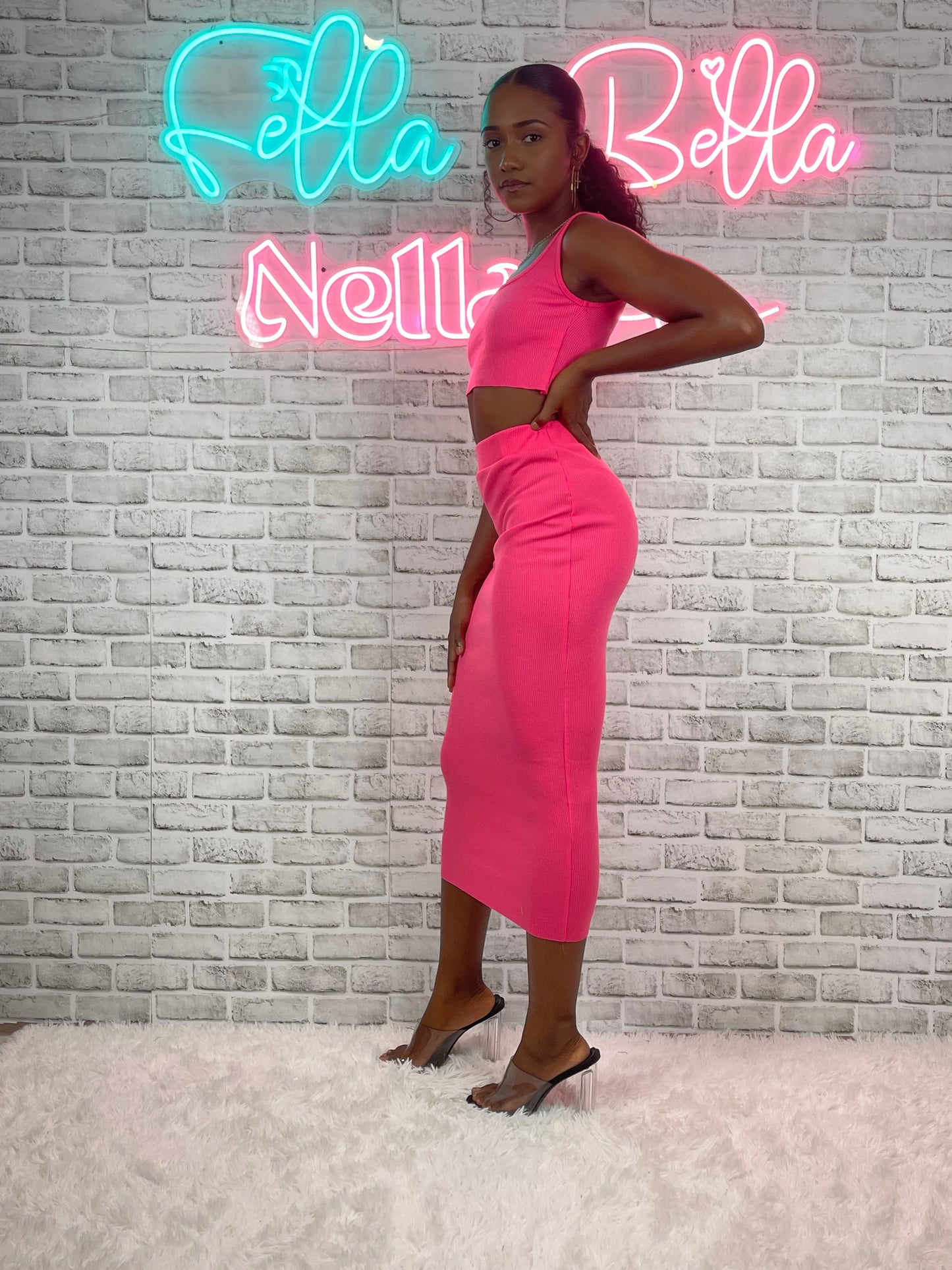 Crop Midi Skirt Set