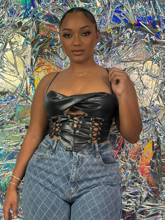 Leatherette Crop Top